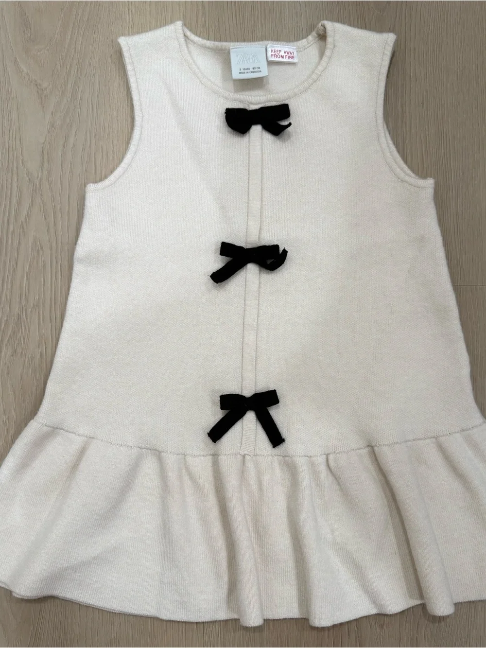 Zara Cream Knit Sleeveless Dress